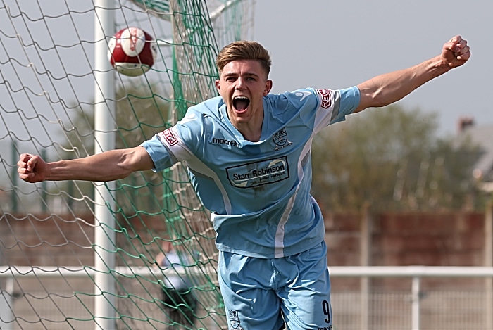 Second-half - Stafford Rangers goal - Jake Charles celebrates after scoring his goal (1)