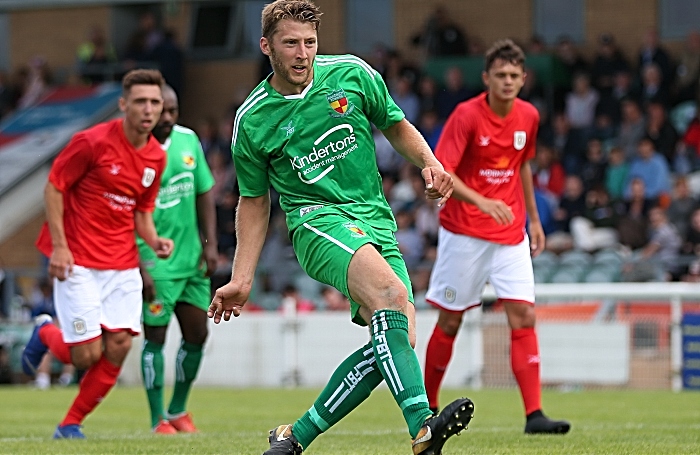 Second-half - penalty for Nantwich Town scored by James Lawrie (1)