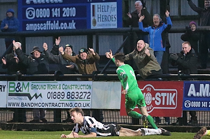 Second-half - second Nantwich Town goal - Joe Malkin celebrates his goal (1)