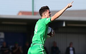 Joe Malkin celebrates the equaliser