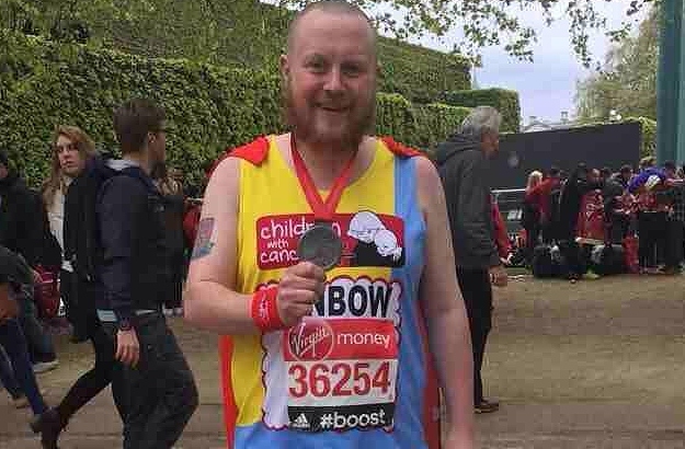 London run - Simon Benbow after completing a previous running race