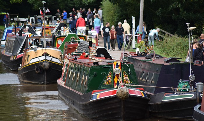 Some of the historic boats on display on canal