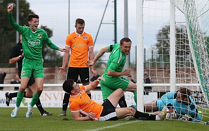 Stair scores for Nantwich Town against Stalybridge Celtic