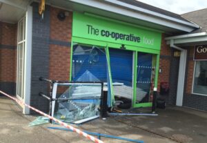 Ram raiders drag cashpoint machine through Nantwich shop window