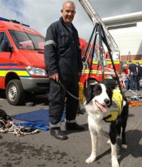 Steve Buckley and dog Bryn heading for Nepal