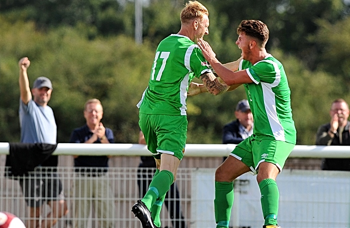 Steve Jones celebrates winner for Nantwich Town