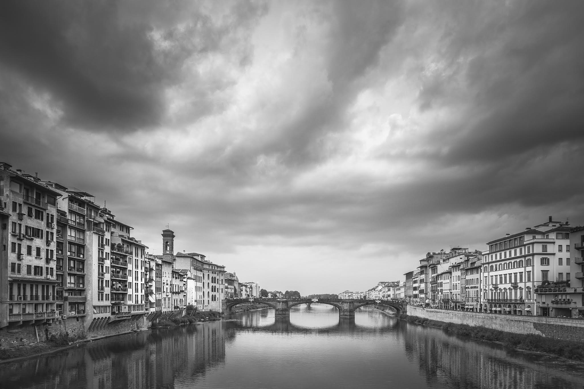 Storm clouds over the River Arno by Robert Gough