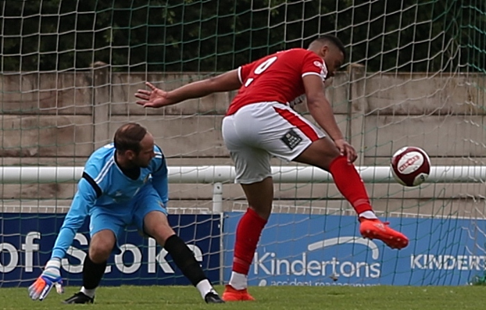 Stourbridge equalise in the 69th minute of the second-half when a mistake at the back for Nantwich Town saw Aaron Lloyd score for the Glassboys (1) (1)