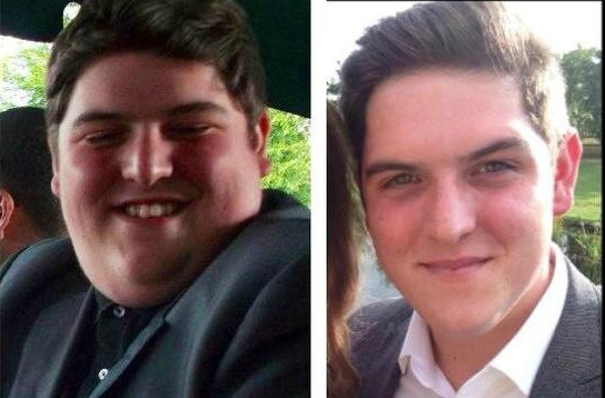 Stuart Vaughan before and after he lost weight