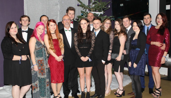 Student Association members, Principal Meredydd David and Assistant Principal Matt Gower at Harry Potter ball