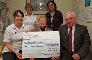 Nantwich patient raise £4,000 for Breast Care Unit team