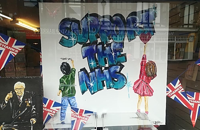 canvas - Support the NHS artwork in the shop window of Nantwich Bookshop & Coffee Lounge (1)