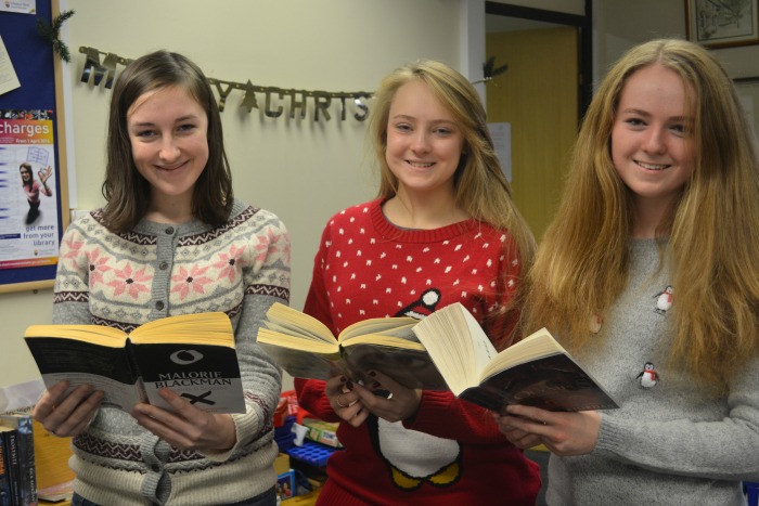 Tegan Berry, Charlotte Williams and Lydia Wilson in their jumpers