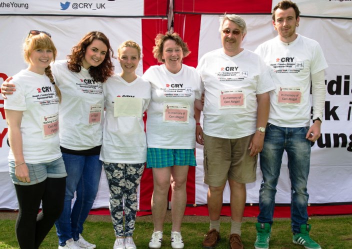 Howells family from Wistaston at CRY London Bridgewalk 2015