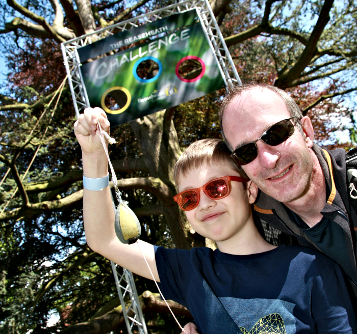 Toby Thornley, 9, and Dad Ben, had fun at the Reaseheath Target challenge