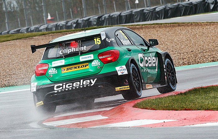 Tom Oliphant in new Mercedes car test drive at Donington - pic by Jakob Ebrey Photography