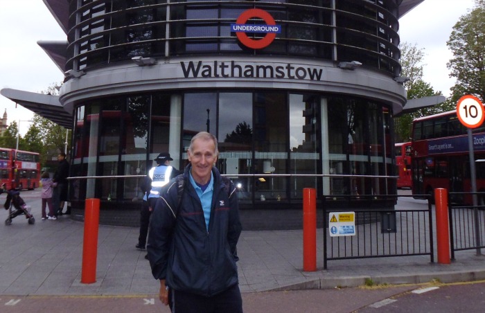 Tony Mason outside Walthamstow Central Tube Station, London Underground