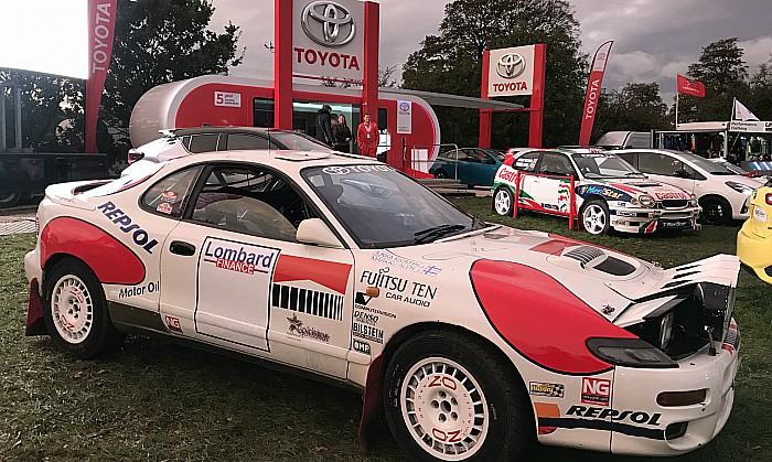 Toyota display with historic rally cars - RallyFest