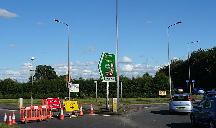 Traffic backed up on bypass adjacent to Alvaston Roundabout