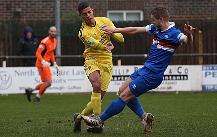 Troy Bourne tackled by Whitby player