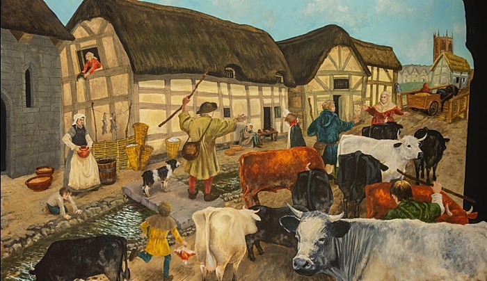 talks - Welsh cattle drovers visit the Row in Medieval times by Les Pickford (1)