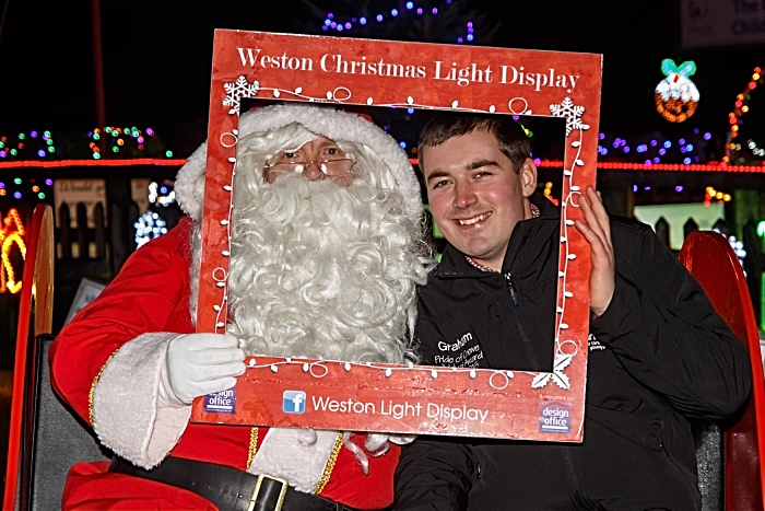 Weston Christmas Light Display 2018 - Father Christmas and Graham Witter (1)