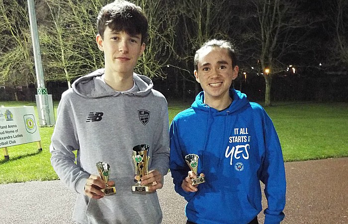 Will Kesteven (left) winer U17 boys and 3rd place team with Corey Matravers