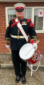 Wistaston - Rob Richardson prepares to drum on his driveway (1)