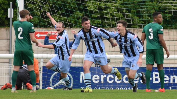 Boss parkinson - Workington goal - Jack Ryan celebrates his goal with team-mates