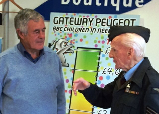 World War Two hero Bernard at Crewe Peugeot