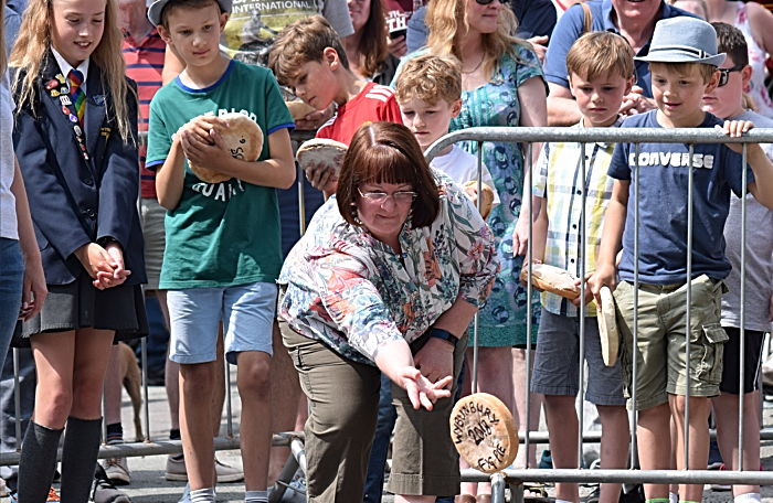 Wybunbury Ward Councillor Janet Clowes rolls the first 2018 fig pie