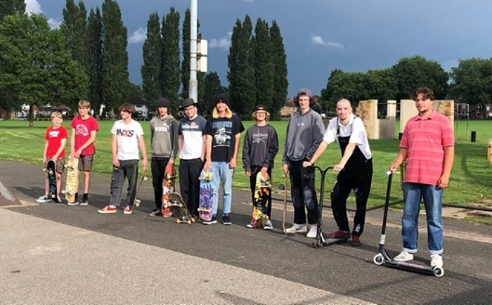 Youngsters on barony park skatepark