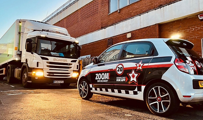 Zoom 1hr car with Co-op lorry - delivery