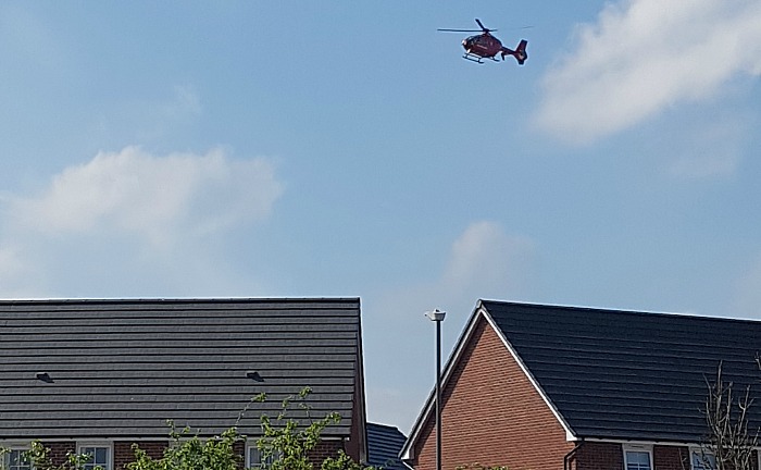 ladder fall - air ambulance malbank waters in nantwich