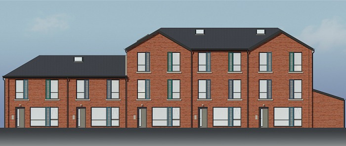 building work at reaseheath - Block A Front Elevation Edit