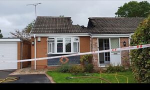 Firefighters tackle blaze at a bungalow on Cheyne Walk, Nantwich