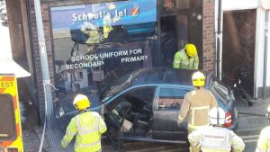 Car crashes into shop front on Hospital Street, Nantwich