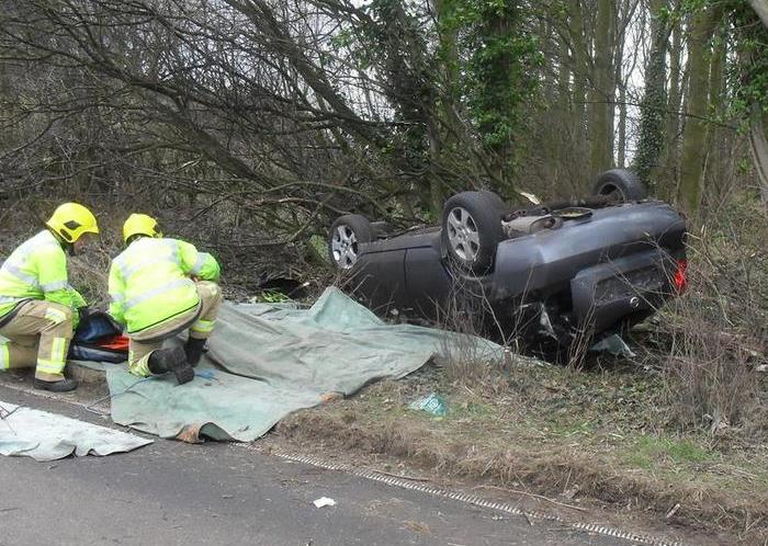 car overturned in nantwich