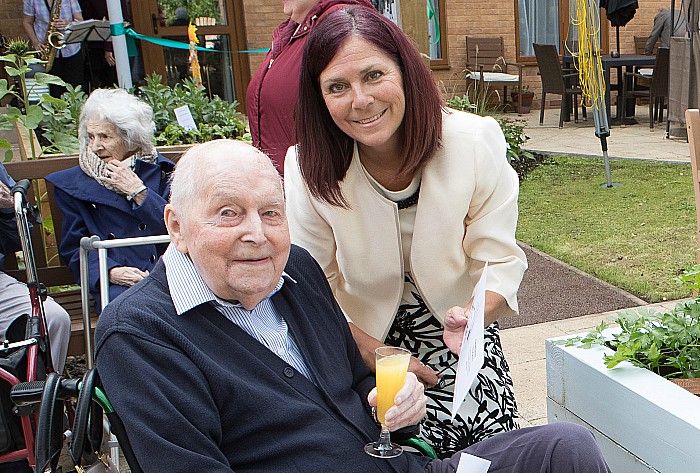 carer Sharon Bull with resident Ray Knott