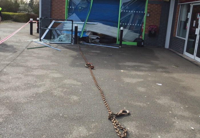 chain used in stapeley co-operative store cashpoint raid