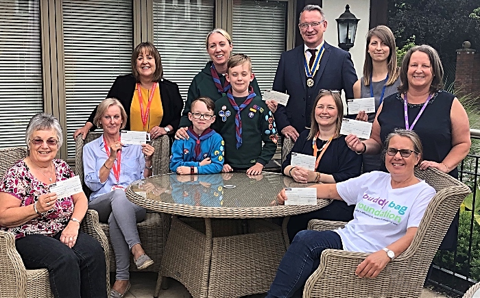 charities donated money by Wych-Malbank Rotary