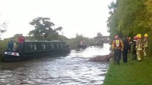 Fire crews and RSPCA rescue cow stranded in Nantwich canal