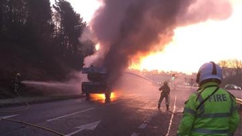 crane fire in Tarporley