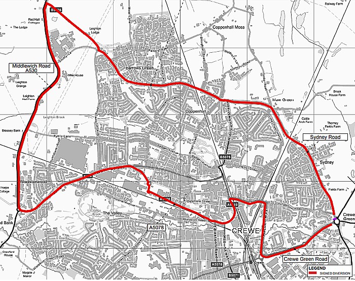 diversion - phase 2 crewe green roundabout