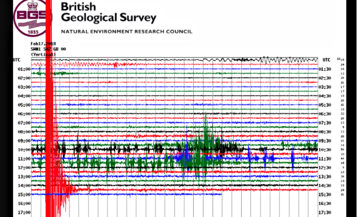 earthquake, image from British Geological Survey