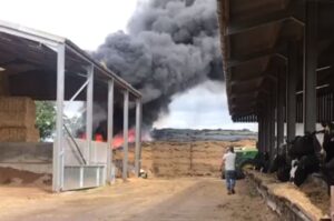 Dozens of firefighters tackle Nantwich farm blaze