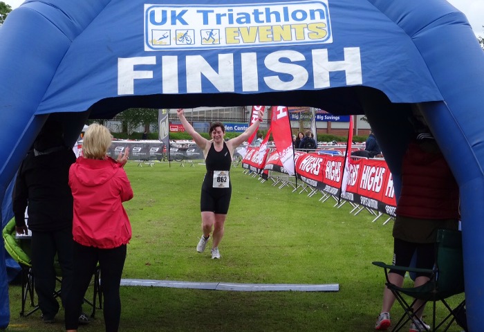 finisher at Cheshire Triathlon in Nantwich