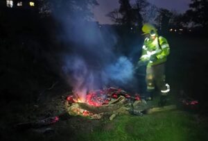 Nantwich fire crews hit out after bonfire left burning in Stapeley