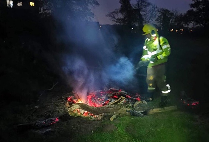 bonfire in stapeley field