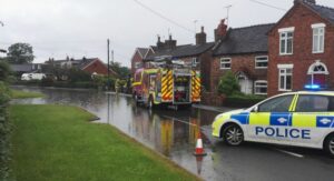 Heavy rain causes floods near Nantwich as Flood Alert issued